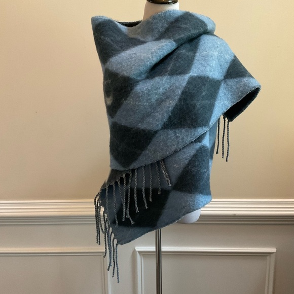 Coach Wool Blend Argyle Signature Print Oversized Muffler Shawl Scarf - Picture 1 of 9